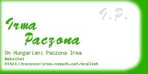 irma paczona business card